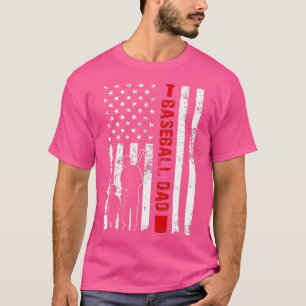 Manar Proud Baseball Pappa American Flagga Sports T Shirt