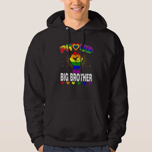 Manar Proud Big Brother Rainbow Lgbt Gay pride Mon Hoodie (Framsida)