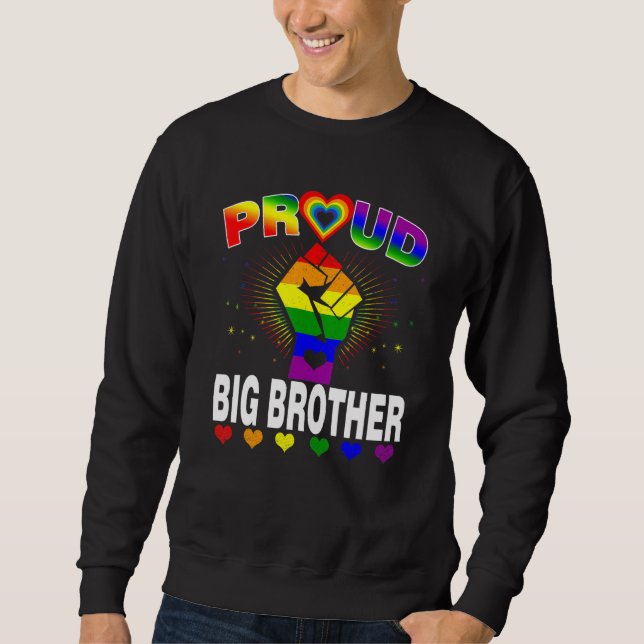 Manar Proud Big Brother Rainbow Lgbt Gay pride Mon Lång Ärmad Tröja (Framsida)