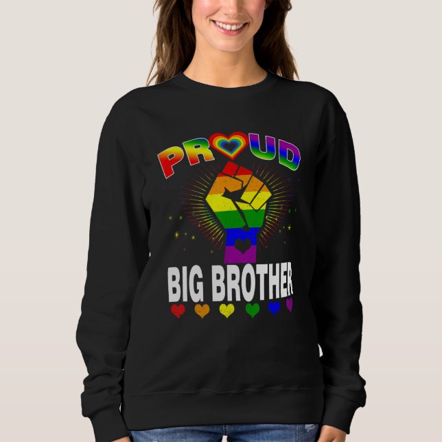 Manar Proud Big Brother Rainbow Lgbt Gay pride Mon T Shirt (Framsida)