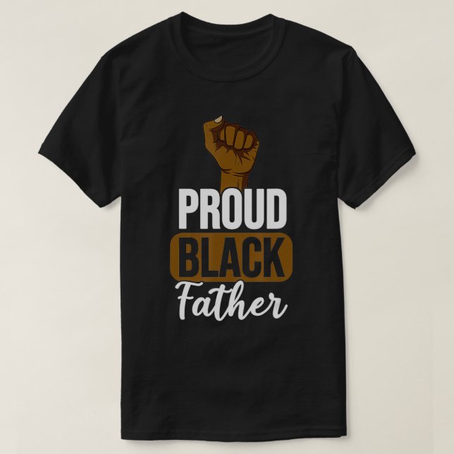 Manar Proud Black Far-gåva till svart Pappa L T Shirt (Design framsida)