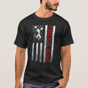 Manar Proud Cheer Pappa American Flagga Coola Usa  T Shirt