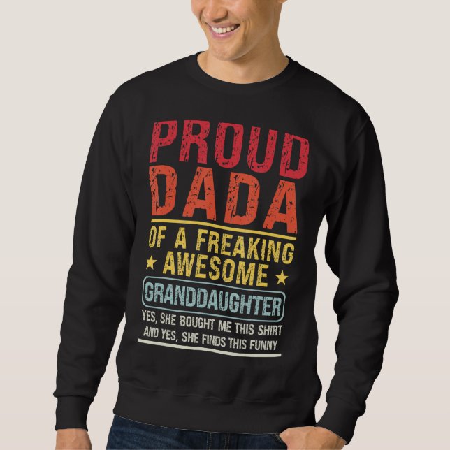 Manar Proud Dada of Granddotter Dada Granddaugh Lång Ärmad Tröja (Framsida)