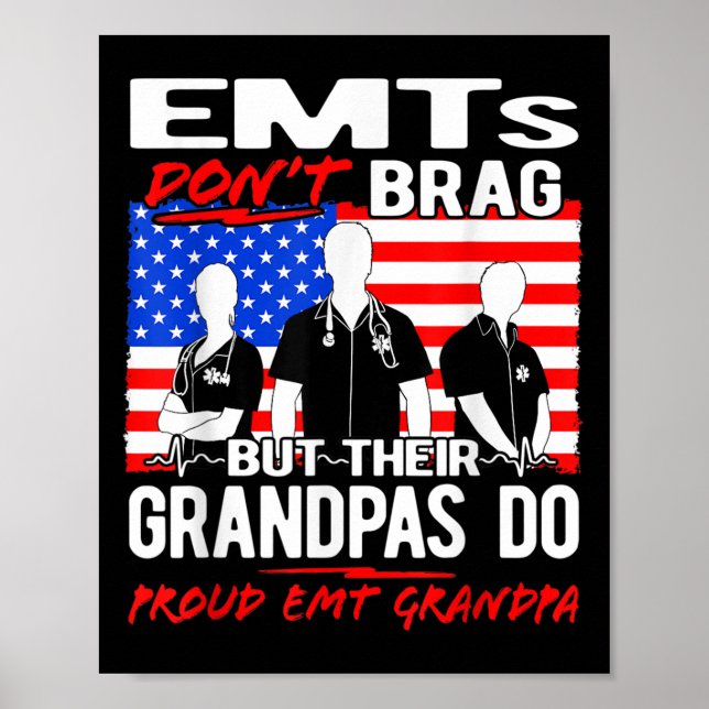 Manar Proud Emt Grandpa - Ems Grandfather Quote Em Poster (Framsidan)