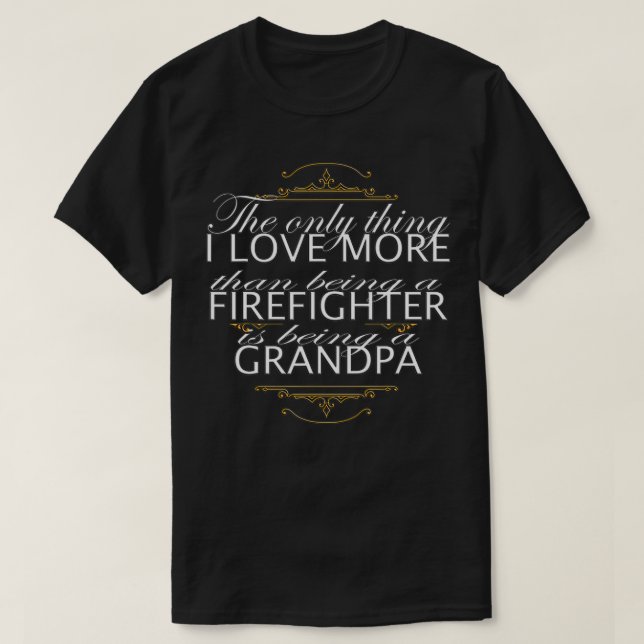 Manar Proud Firefighter Fantastisk Grandpa Gift T Shirt (Design framsida)