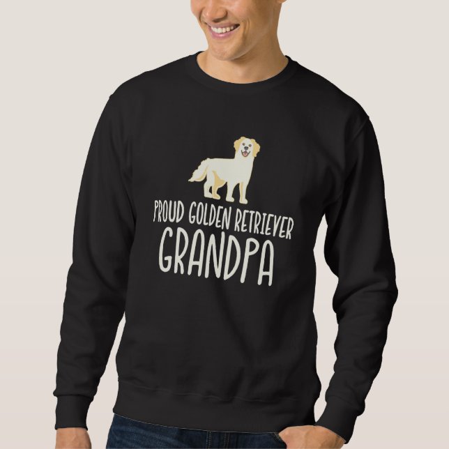 Manar Proud Golden Retriever Grandpa Lång Ärmad Tröja (Framsida)