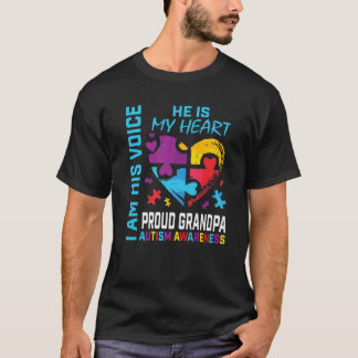 Manar Proud Grandpa Autism Awareness Grandson Puzz T Shirt