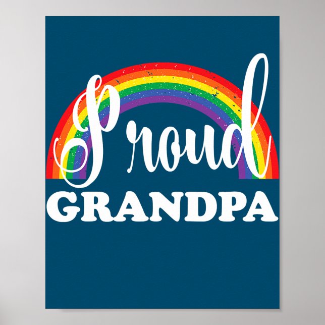 Manar Proud Grandpa Gay pride rainbow Poster (Framsidan)