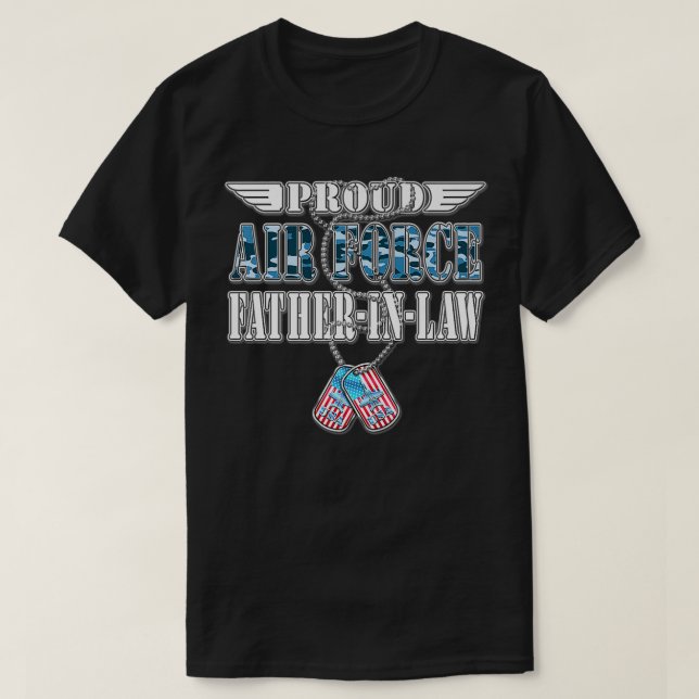 Manar Proud Luft Force FatherInLaw, USA:s Hundbric T Shirt (Design framsida)