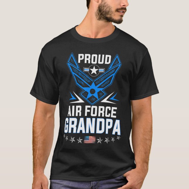 Manar Proud Luft Force Grandpa Military Veteran Te T Shirt (Framsida)