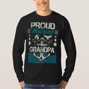 Manar Proud Marine Grandpa Granddad Pappa Pops T Shirt