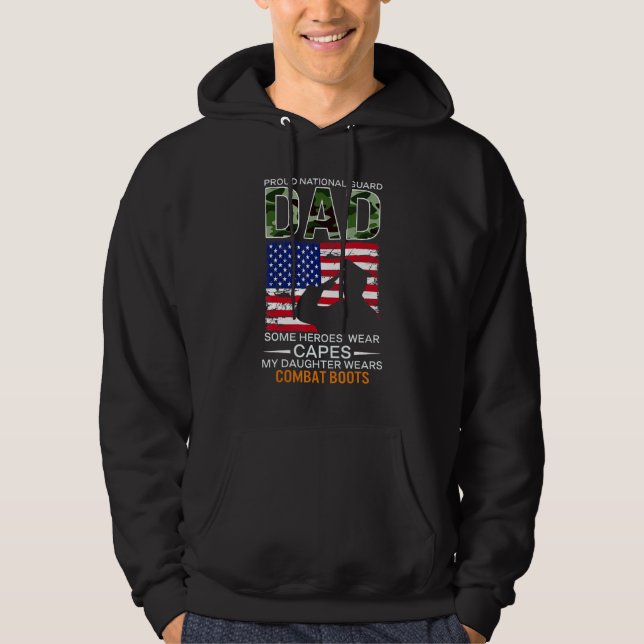 Manar Proud National Guard Pappa My DdotterWears C Hoodie (Framsida)