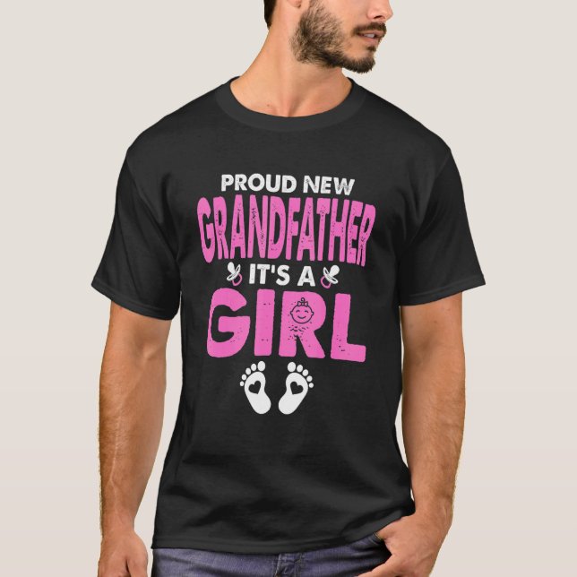 Manar Proud New Grandfather sin A Girl Gender Reve T Shirt (Framsida)