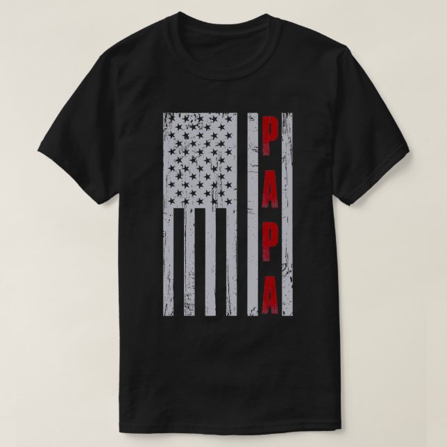 Manar Proud Pappa Amerikanska Flagga Gift T Shirt (Design framsida)