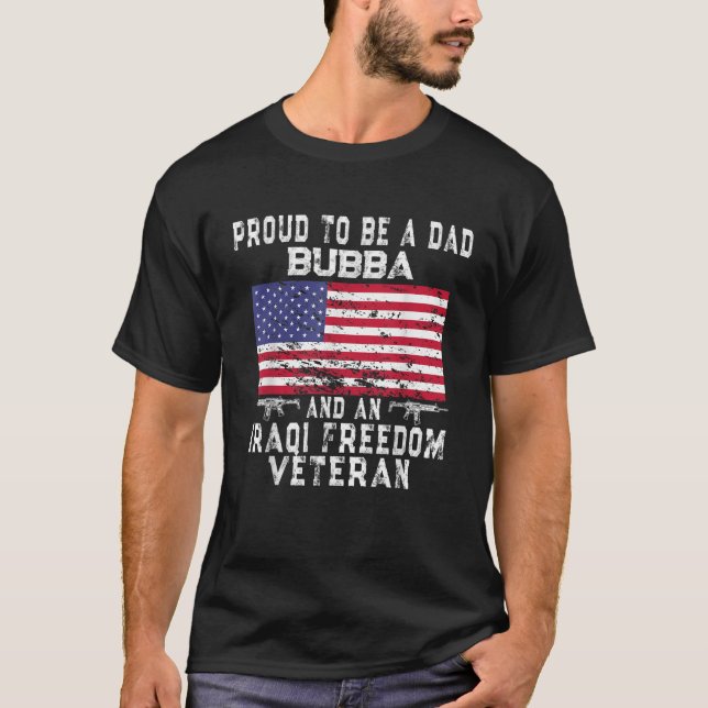 Manar Proud Pappa Bubba Irakiska friveteranen Retr T Shirt (Framsida)