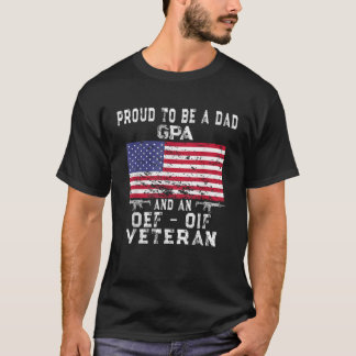Manar Proud Pappa GPA OEF OIF Veteran Retro US Fla T Shirt