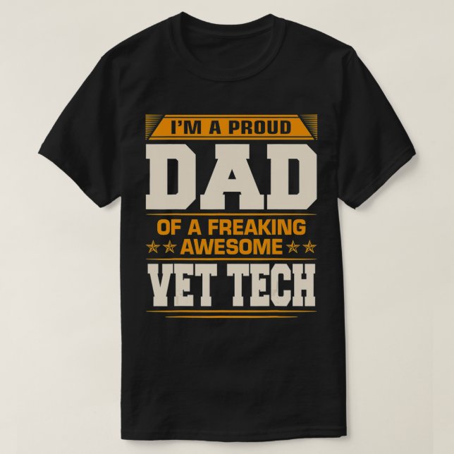 Manar Proud Pappa i Fantastisk Vet Tech Fars dag G T Shirt (Design framsida)