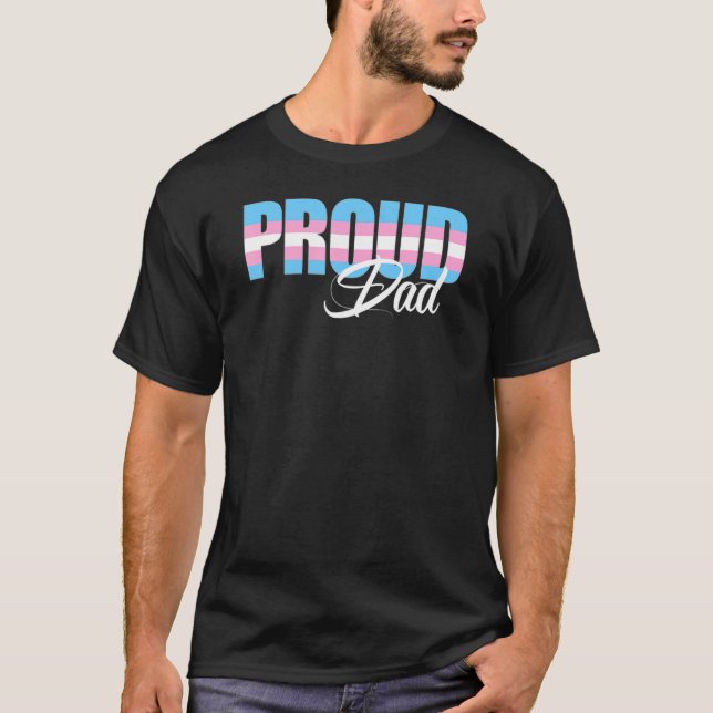 Manar Proud Pappa Transgender Trans Pride Flagga L T Shirt (Framsida)