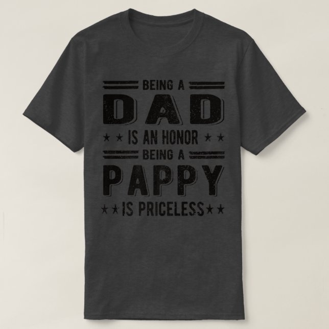 Manar Proud Pappy Best Pappy Grandpa T Shirt (Design framsida)