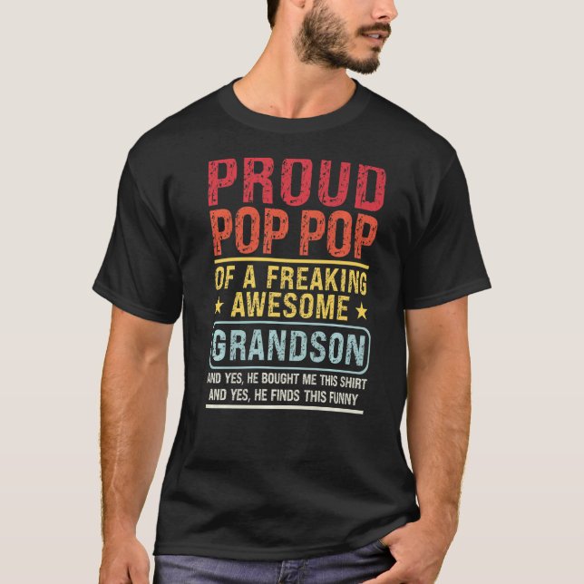 Manar Proud Pop Pop Pop från en farmaceut T Shirt (Framsida)