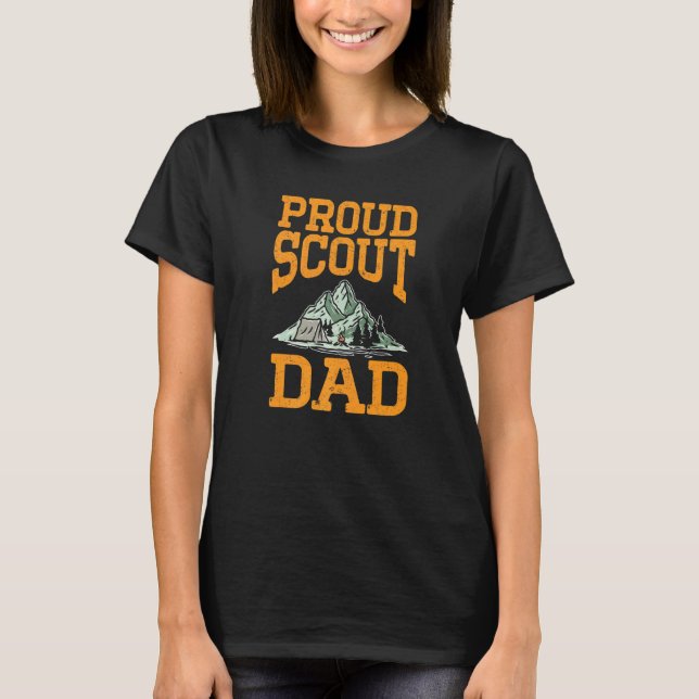 Manar Proud Scout Pappa, utskriven utomhus Fars da T Shirt (Framsida)