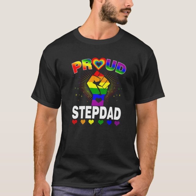 Manar Proud Stepdad Rainbow Lgbt Gay pride Month F T Shirt (Framsida)