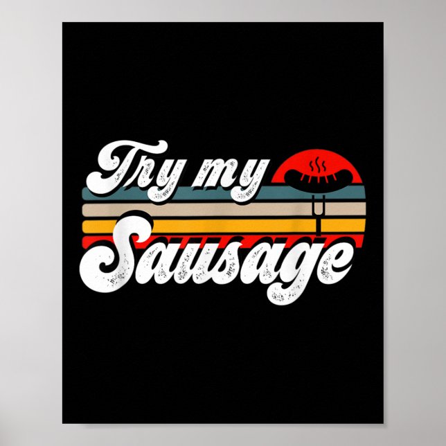 Manar Prova min korv Manar Funny Barbecueing Grill Poster (Framsidan)
