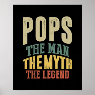 Manar pucklar på mannen Myth Legend Far Gift Poster