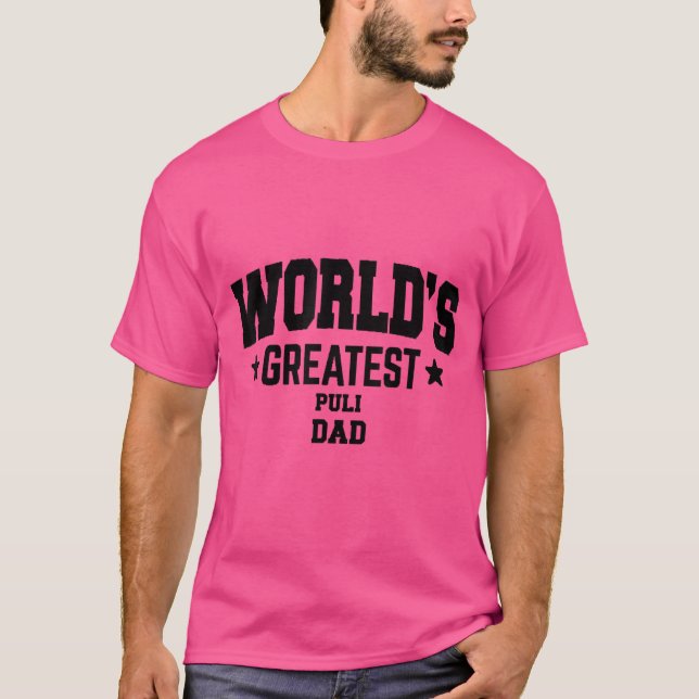 Manar Puli Hund Pappa T Shirt (Framsida)