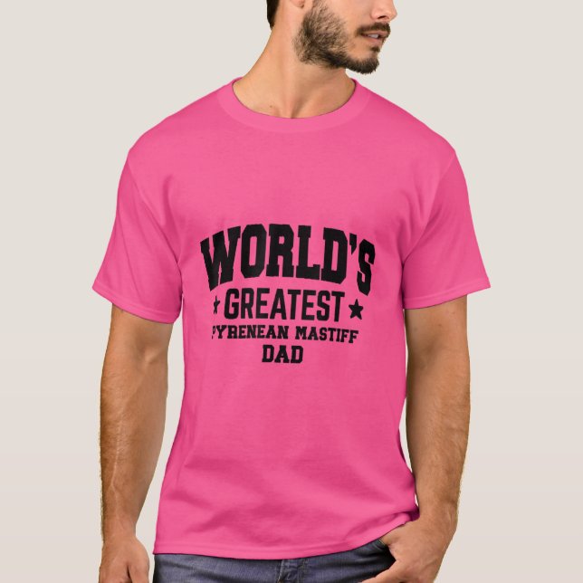 Manar Pyrenean Mastiff Hund Pappa T Shirt (Framsida)
