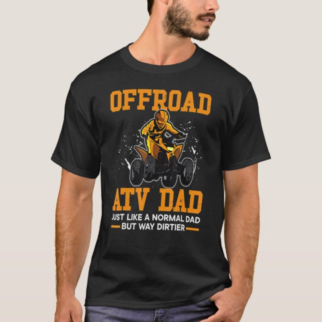 Manar Quad Pappa Atv pappa Offroading Offroad Far T Shirt (Framsida)