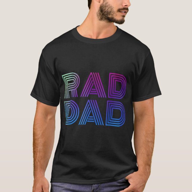 Manar Rad Pappa 1980-talet Retro T Fars dag Shirt (Framsida)