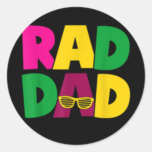 Manar Rad Pappa Funny Matching Far Son 1980-talet Runt Klistermärke