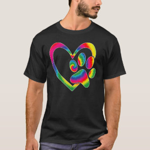 Manar Rädda djuren Hund Cat Tass Heart Print Tie D T Shirt