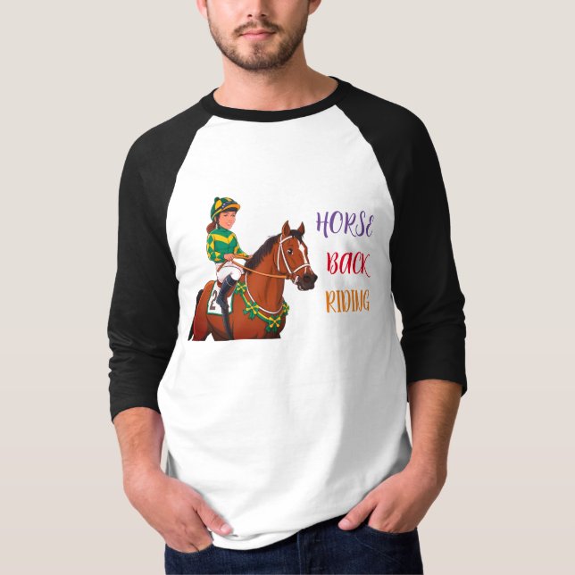 Manar Raglan Horse och Rider T-shirt (Framsida)