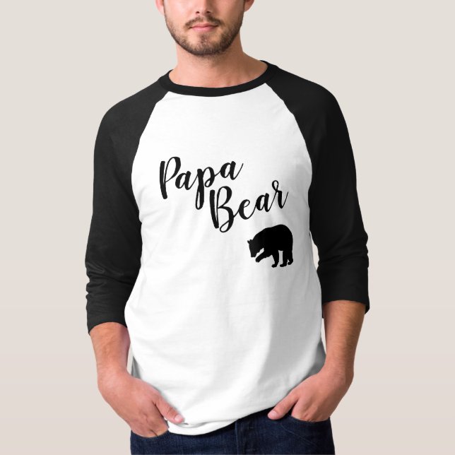 Manar Ragland Baseball T Shirt Pappa Bear (Framsida)