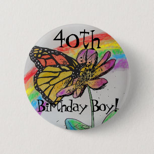Manar Rainbow Monarch Badge, 40-dagars födelsedags Knapp
