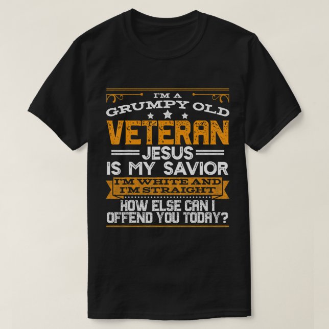 Manar Raka Vita kristna Konservativet Grumpy T Shirt (Design framsida)