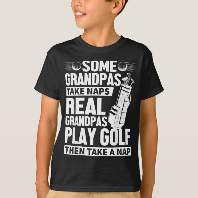 Manar Real Grandpas Play Golf Funny Golf Grandpa G T Shirt (Framsida)