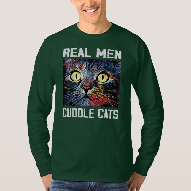 Manar Real Manar Cuddle Cats I Funny Cat Pappa Gif T Shirt (Framsida)