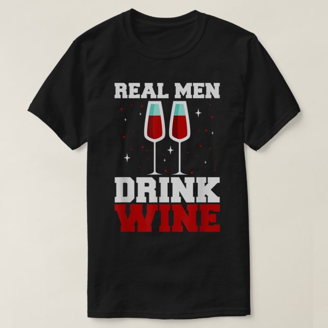 Manar Real manar dricker vin fars dag T Shirt (Design framsida)