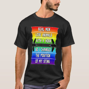 Manar Real Manar Pride LGBTQ Bees Funny Gay Rainbo T Shirt