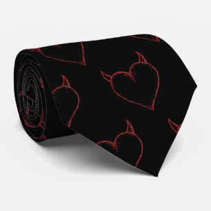 Manar Red and Black Horned Heart Tie Slips