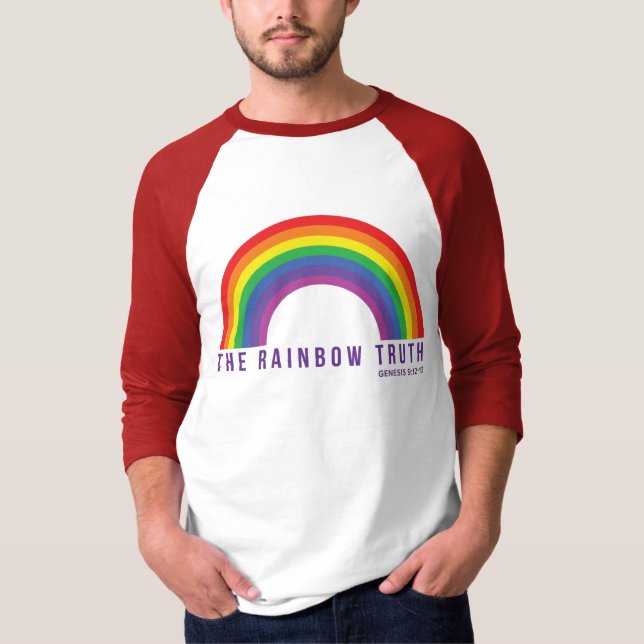 Manar Red B-boll Shirt Rainbow Truth T Shirt (Framsida)
