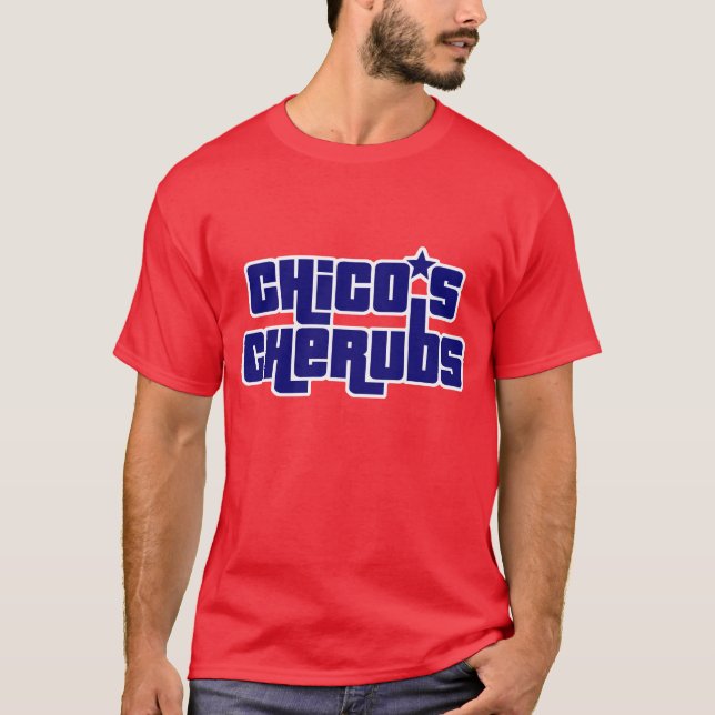 Manar Red & Blue Chicos Cherubs Tee Shirt (Framsida)