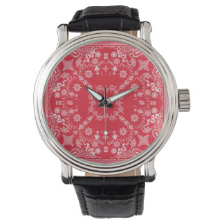 Manar Red Paisley Watch Armbandsur