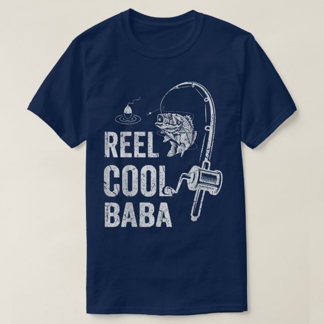 Manar Reel Coola Baba Fishing Älskare Fars dag  T Shirt (Design framsida)