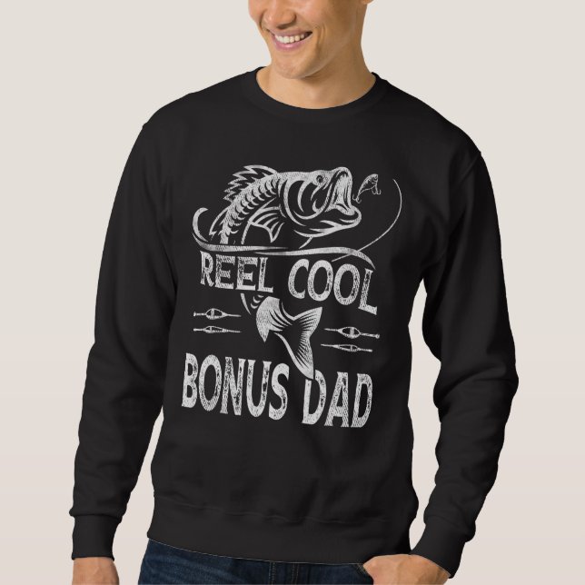 Manar Reel Coola Bonus Pappa Fiske efter Fars dag Lång Ärmad Tröja (Framsida)