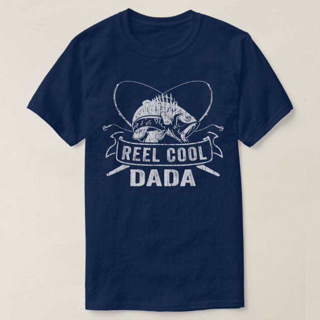 Manar Reel Coola Dada Fishs s, Roligt Fars dag Fis T Shirt (Design framsida)