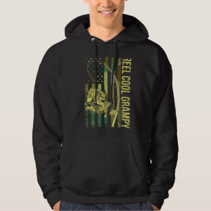 Manar Reel Coola Grampy American Flagga Fisherman Hoodie